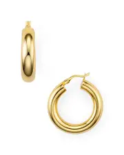 Argento Vivo Tube Hoop Earrings in Sterling Silver, 18K Gold-Plated Sterling Silver or 18K Rose Gold-Plated Sterling Silver