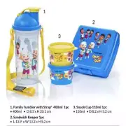 Tupperware Kids Upin Ipin Cartoon Beverage Set