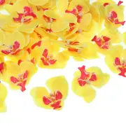80Pcs 2.8" Artificial Silk Butterfly Orchid Flower Heads for DIY, Yellow