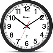 Atomic Wall Clock, 12" Sets Automatically Wall Clock Battery Operated with AUTO