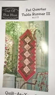 Fat Quarter III Table Runner Quilt, Sew, FABRIC KIT - blues