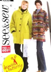 BUTTERICK Misses Sewing Pattern Womens size 18 20 22 Fleece Jacket