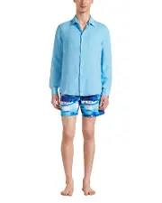 Vilebrequin Linen Solid Classic Fit Shirt