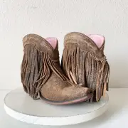 NEW Junk Gypsy Lane SPITFIRE Cowboy Boots Womens 5.5 Brown Western Fringe Short