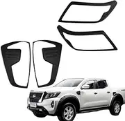 Head Light Tail Light Lamp Cover Black for Nissan Navara NP300 D23 My 2020-2021