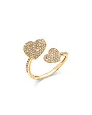 Bloomingdale's Fine Collection Diamond Pave Heart Bypass Ring in 14K Yellow Gold, 0.44 ct. t. w.