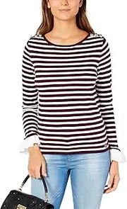 [Tommy Hilfiger] Womens Striped Long Sleeves Pullover Sweater