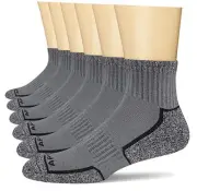 Men's Ankle Socks Athletic Cushioned Running (6 Pairs) 9-12 Carbon Grey