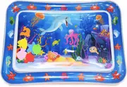 Pet Water Sensory Play Mat for Cats, Water Play mat Water Filling Inflatable Tummy Time Mat Floating Dual use Toy （Ocean Themed Style）