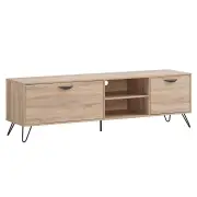 Design Square Cliff Classic Scandinavian TV Stand Entertainment Unit - Oak