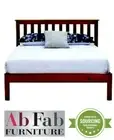 BANKSIA DOUBLE TIMBER BED LOW FOOT FRAME IN WALNUT 35mm THICK TIMBER SLATS