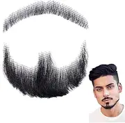 Fake Beard, Invisible Fake Facial Hair, False Goatee Costume Beard, Fake Mustache for Halloween Dressing Entertainment Drama Party (Style 1)