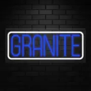 Granite Sign for Business Displays | LED Flex Neon | 32"W x 13"H x 1"D