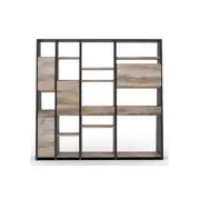 Modern Furniture BARON Display Unit 230cm - Warm Oak & Black