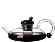 Glass Tea Pot, Heat Resistant Teapot, Clear Teapot Infuser with Heat Resistant and Loose Teapot Infuser, Glass Water Kettle, Coffee Tea Infuser, Ideal for Tea Leaves and Ground Coffee