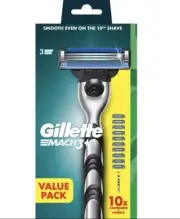 Gillette Mach3 Value Pack | Handle + 10 Cartridges