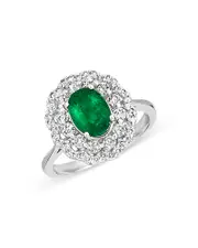 Bloomingdale's Fine Collection Emerald and Diamond Statement Ring in 14K White Gold
