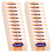 24x 95pc Quilton 3 Ply Facial Tissues Boxed 20x19.5cm Aloe Vera Soothing White