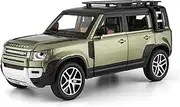 Scale Finished Model Car 1:24 Scale for Land Rover Defender SUV Alloy Diecast Car Model Miniature Vehicles Collection Souvenir Die-cast Vehicle(Green)