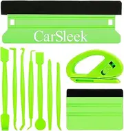 Auto Vinyl Wrap Kit, Felt Edge Squeegee Set, Micro Edge Trimming Stick, Safe Zippy Cutter, Vehicle Solar Film, Window Tint Tool, Wallpaper Sign Sticker, Car Decal DIY, Scratch Free, Fluorescent green