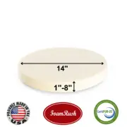 FoamRush 14" x 14" Diameter High Density Upholstery Foam Cushion (Made in USA)