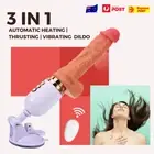 Remote Sex Machine Realistic Dildo Sex Toy - Thrusting Heat Vibrator for women