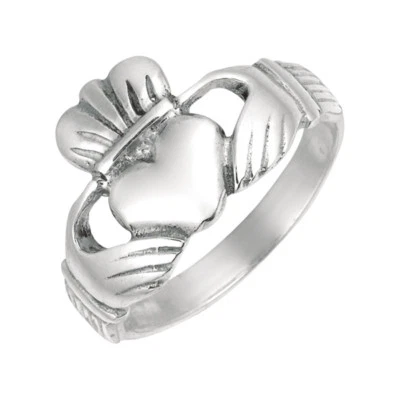 Size 8 9 Anti-Tarnish Irish Claddagh Celtic Ring Real Solid 925 Sterling Silver