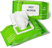 Mr. Peanut's Naturals Plant Based, Flushable, Compostable, Unscented Pet Wipes, 160 Count, Larger 8"x6" Size