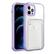 Nevenka Clear Card Case Slim Fit Protective Soft TPU Case with Card Holder for iPhone 13/13Pro/Pro Max-Purple