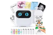 Thermal Mini Printer Kit Inkless Sticker Maker with Thermal Papers Sticker-White