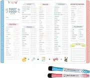 Baby Weaning Food Chart, Baby First Food Tracker Fridge Magnet, Baby Food Checklist, Baby First Foods Chart, Magnetic Meal Planner, Magnetic Daily Food Chart, Dry Erase Poster