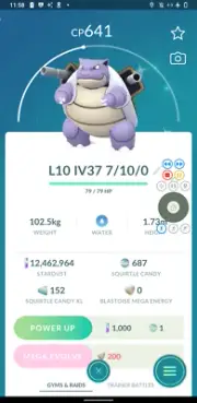 Shiny Blastoise - Hydro Cannon - Pokemon Trade Go - 20k Registered