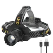 990000LM Super Bright LED Zoom Headlamp USB Rechargeable Headlight Head Torch