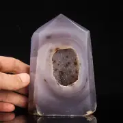 691g123mm Druzy Agate Geode Tower Point Natural Crystal Polished Quartz Healing