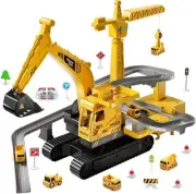 Interactive 3-in-1 Excavator & Crane Toy Set for Kids Aged 3-7 - Perfect Gifts