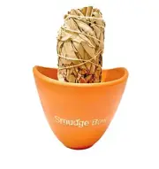 Clay Smudge Large Bowl White Sage Palo Santo Spiritual Incense Holder Chakra