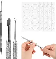 dinghaole Cuticle Pusher, Nail Cuticle Remover Tools, Dual Ended Nail Cuticle Remover with 5 Nail Sand Polishing Tablets, Nail Care Remover Cuticle Trimmer for Manicure Pedicure Nail Art