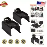 Elegant Black Armrest Tray - Weighted 2-Pack Couch Drink Holders with Gold Edges