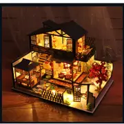 CUTEBEE 森林棲息地 DIY 娃娃屋 袖珍屋 3D木製微型屋迷你屋 帶LED燈 DIY小屋 玩具 節日禮物