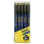 Sakura Brepas Water Pen Pigma Black 5 Book ESDK-5A