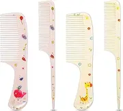 MEGAVOW 4 Pcs Girls Boys Hair Brush and Comb Set, Cute Styling Childrens Comb Hairbrushes Hairdressing Rat Tail Brush for Toddler Child's Hair