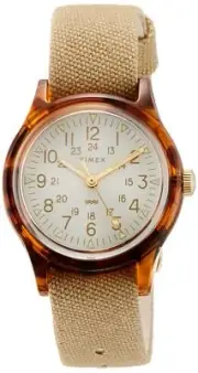 Timex Watch Original Camper 29Mm Ladies Beige 3 Atm Water Resistant TW2T96100