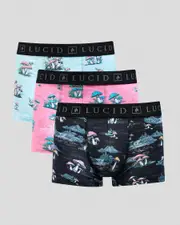 [Lucid] Lucid Men's Organic Fitted Boxer Shorts 3 Pack Size XL XL Multicolor