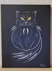 acrylic painting on canvas by original artist. Cat from Jupiter