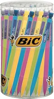 BIC Matic Fun 0.7 mm HB Mechanical Pencil - Assorted Barrel Colours, Tub of 60 Mechanical Pencils