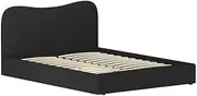 Artiss Bed Frame Queen Size Mattress Base Wooden Platform Boucle Black DARA