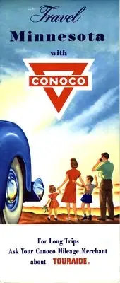 1953 Conoco Road Map: Minnesota NOS