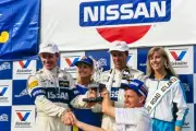 Derek Daly and Geoff Brabham celebrate victory during the Road Atl- Old Photo