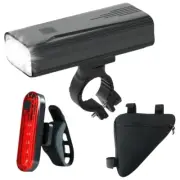 Bike Lights Front & Back, Bike Bag set 2600 Lumen Super Bright. Flashlight Torch