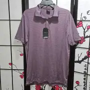 Dunning Purple Striped Golf Polo Shirt Size Small NWT
